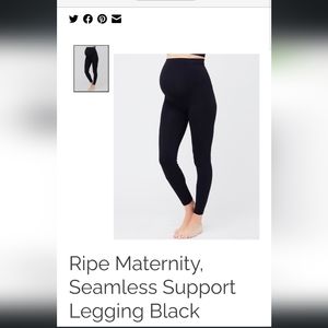 Ripe Seamless Maternity Leggings in Black (Size Large)